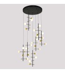 Lampy wiszące designerskie - Italux Helmond LED 89W 4538lm 3000K Wisząca Czarny Złoty PND-43883-28 - product 1