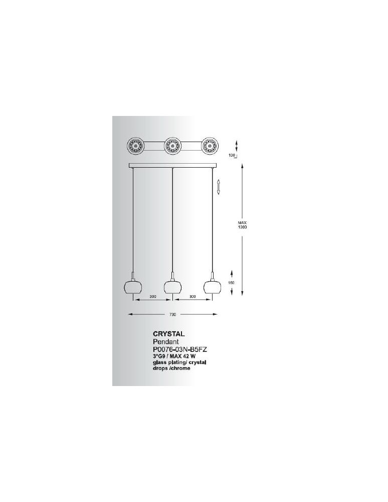 Zuma Line CRYSTAL P0076-03N-B5FZ Wisząca