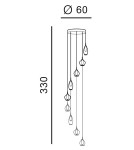 Azzardo AMBER MILANO 9 BRASS 9xG9 Wisząca Mosiądz AZ4014 Azzardo AMBER MILANO 9 BRASS 9xG9 Wisząca Mosiądz AZ4014