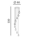 Azzardo AMBER MILANO 9 BRASS 9xG9 Wisząca Mosiądz AZ4014 Azzardo AMBER MILANO 9 BRASS 9xG9 Wisząca Mosiądz AZ4014