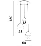 Lampy wiszące - Azzardo ELIZA 3 BLACK 3xE27 Wisząca Biały/Czarny AZ3333 - product 2