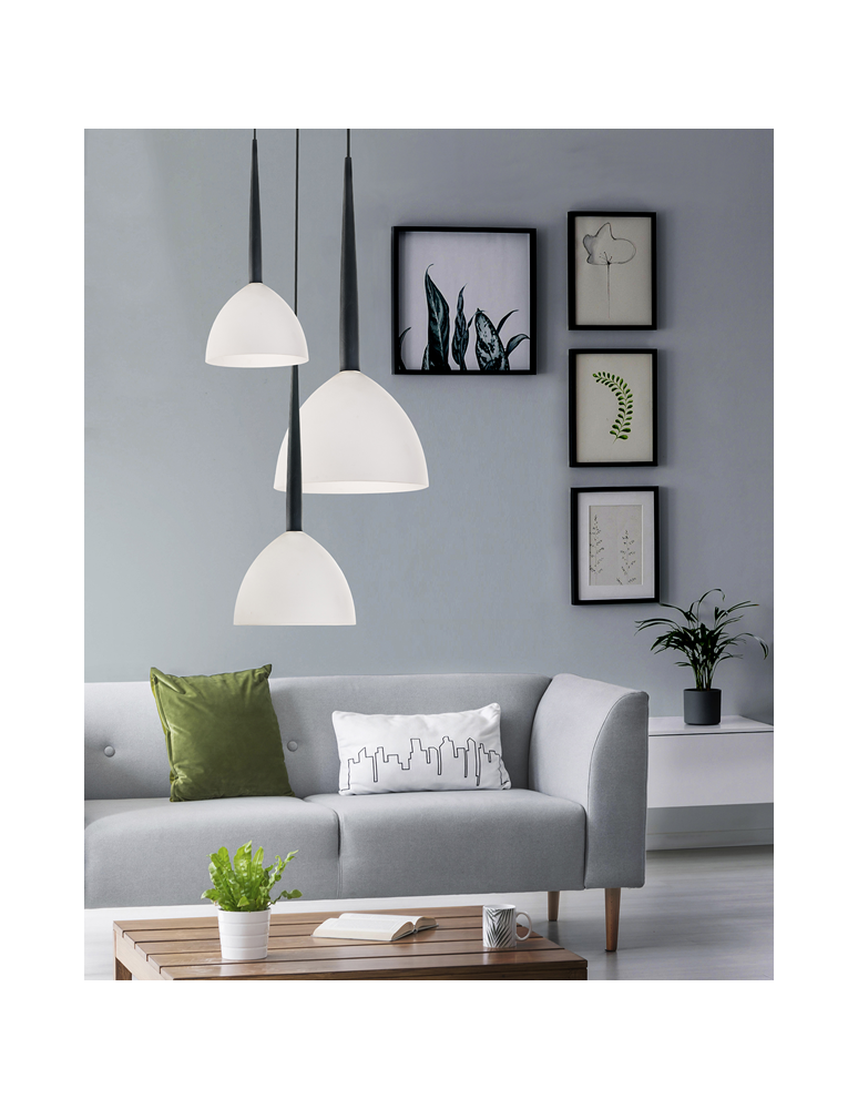 Lampy wiszące - Azzardo ELIZA 3 BLACK 3xE27 Wisząca Biały/Czarny AZ3333 - product kolory-swiatla.pl 3