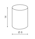 Klosze - Azzardo EREBUS TUBE 14 WHITE 1 Klosz Aluminiowy Biały AZ3383 - product 2