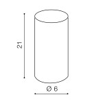 Klosze - Azzardo EREBUS TUBE 21 WHITE 1 Klosz Aluminiowy Biały AZ3386 - product 2