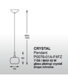 Lampy wiszące glamour - Zuma Line CRYSTAL P0076-01A-F4FZ Wisząca - product 2