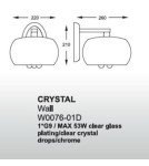 Kinkiety glamour - Zuma Line CRYSTAL Kinkiet W0076-01D-F4FZ Kinkiet - product 2