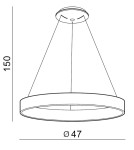 Lampy wiszące LED - Azzardo SILVAM 45 PENDANT 1xLED Wisząca Drewno/Biały AZ3344 - product 2