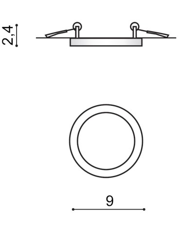 Azzardo SLIM 9 ROUND 3000K IP44 WHITE 1xLED Wpuszczana Biały IP44 AZ2831 - produkt 2