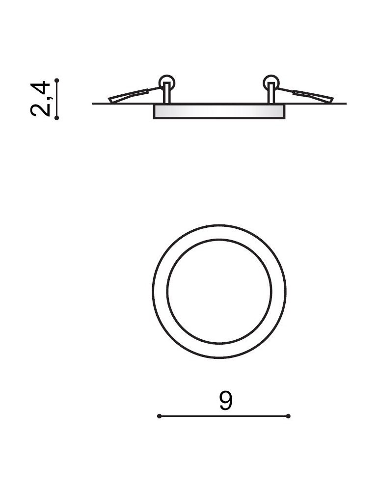 Azzardo SLIM 9 ROUND 4000K IP44 BLACK 1xLED Wpuszczana Czarny IP44 AZ2835