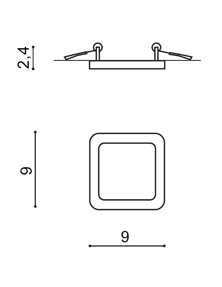 Azzardo SLIM 9 SQUARE 3000K IP44 WHITE 1xLED Wpuszczana Biały IP44 AZ2830