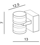 Kinkiety łazienkowe - Azzardo TANZA 2xLED Ścienna Chrom/Przeźroczysty/Biały IP44 AZ3361 - product 2