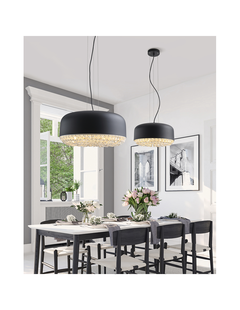 Lampy wiszące - Azzardo TARANT 35 3xE27 Wisząca Czarny/Kryształ AZ3163 - product kolory-swiatla.pl 2