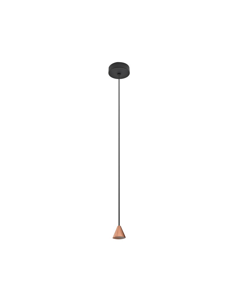 Azzardo TENTOR LAMPBODY ROSE GOLD 1xLED Baza Sufitowa z Przewodem i Źródłem Światła LED Różowy Złoty AZ3085