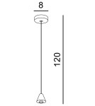Lampy wiszące różowe złoto - Azzardo TENTOR LAMPBODY ROSE GOLD 1xLED Baza Sufitowa z Przewodem i Źródłem Światła LED Różowy Złoty AZ3085 - product 2