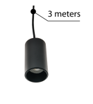 Przewody z oprawkami systemów oświetleniowych - Azzardo ZIKO GU10 3 METERS BLACK 1xGU10 Przewód z Oprawką bez Bazy Sufitowej Czarny AZ3411 - product 2