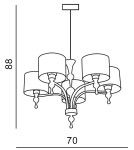Żyrandole z abażurem - Azzardo IMPRESS 5 WHITE 5xE27 Wisząca Biały AZ1007 - product 2