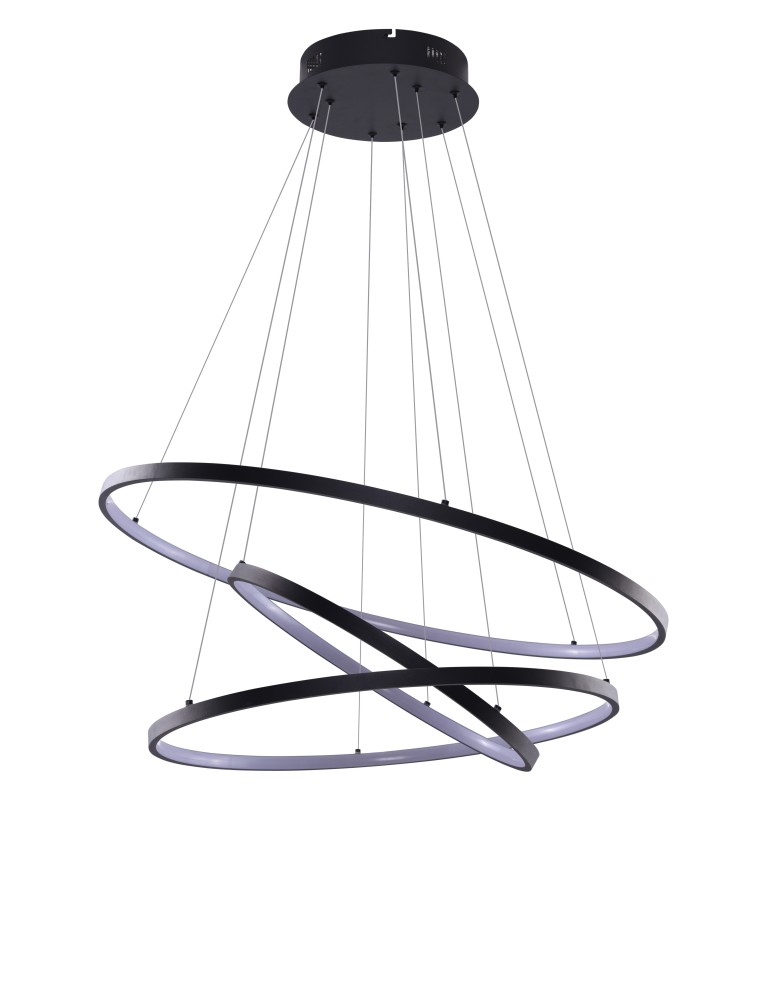Lampy wiszące okręgi - Azzardo WHEEL 3 DIMM BLACK 3xLED Wisząca Czarny AZ2920 - produkt kolory-swiatla.pl 1