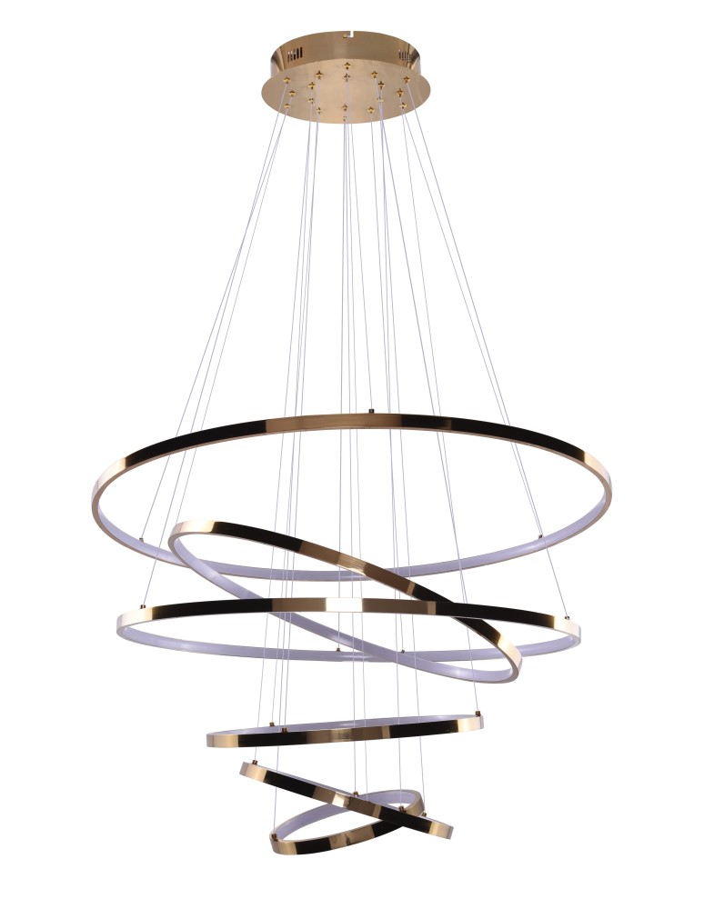 Lampy wiszące okręgi - Azzardo WHEEL 6 LONG DIMM GOLD 6xLED Wisząca Złoty AZ2921 - produkt kolory-swiatla.pl 1