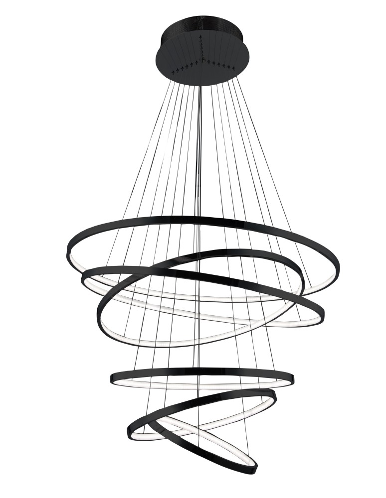 Lampy wiszące okręgi - Azzardo WHEEL 6 LONG DIMM BLACK 6xLED Wisząca Czarny AZ2923 - produkt kolory-swiatla.pl 1