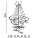 Lampy wiszące okręgi - Azzardo WHEEL 6 LONG DIMM CHROME 6xLED Wisząca Chrom AZ2990 - produkt 5