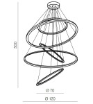 Azzardo WHEEL XXL LED 190W 11400lm 3000K złoty wisząca AZ3138 Azzardo WHEEL XXL LED 190W 11400lm 3000K złoty wisząca AZ3138