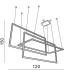 Lampy wiszące geometryczne - Azzardo METRIC BLACK 1xLED Wisząca Czarny AZ2914 - produkt 2