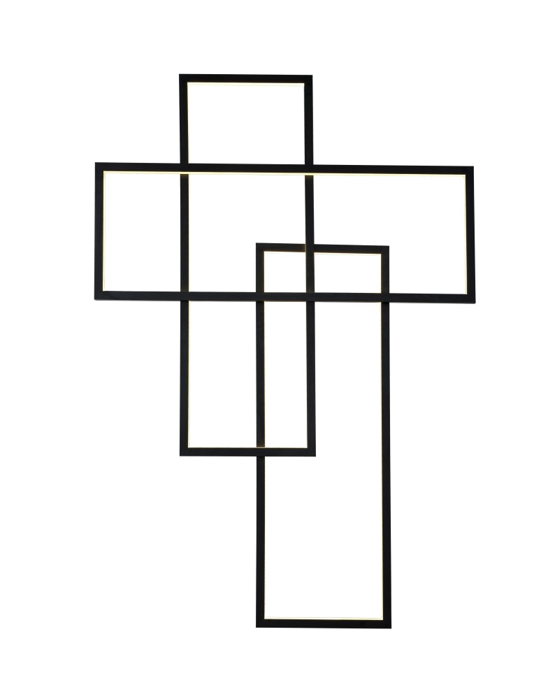 Kinkiety designerskie - Azzardo QUADRATUS WALL BLACK 1xLED Ścienna Czarny AZ2994 - produkt kolory-swiatla.pl 1