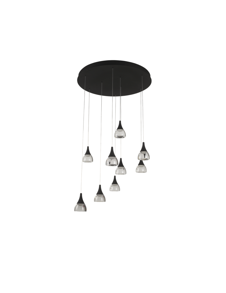 Lampy wiszące LED - Azzardo DALMATIA 9 BLACK 9xLED Wisząca Czarny AZ3143 - produkt kolory-swiatla.pl 1