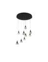 Azzardo DALMATIA 9 BLACK 9xLED Wisząca Czarny AZ3143