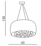 Lampy sufitowe glamour - Azzardo QUINCE 40 5xG9 2w1 Sufitowa lub Wisząca Biały AZ0701 - produkt 4