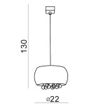 Lampy wiszące glamour - Azzardo QUINCE 1 1xG9 Wisząca Biały AZ3080 - product 2