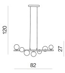 Lampy wiszące kule - Azzardo SYBILLA 7 PENDANT 7xG9 Wisząca Biały/Chrom AZ2102 - product 2