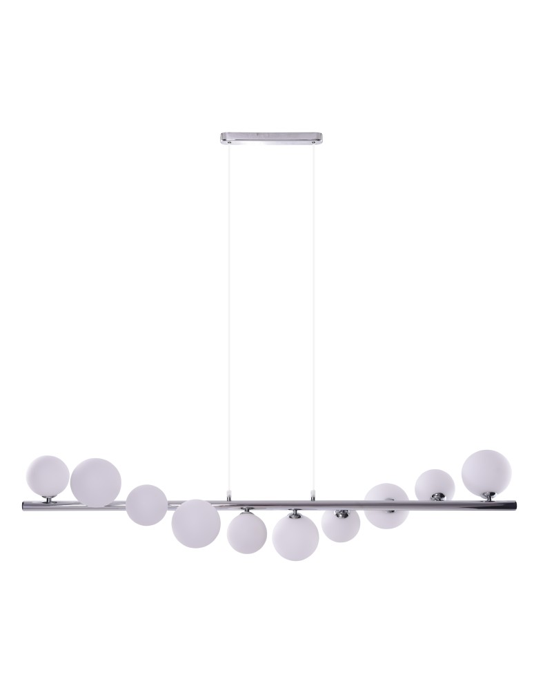 Lampy wiszące kule - Azzardo SYBILLA 10 PENDANT 10xG9 Wisząca Biały/Chrom AZ2100 - produkt kolory-swiatla.pl 1