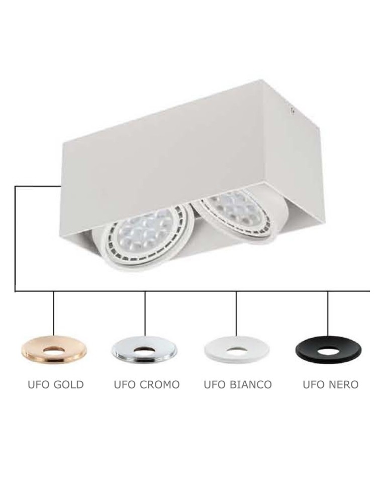 Oprawy sufitowe na wymienne źródło światła - Orlicki Design Cardi II Bianco / Ufo Gold 2xGU10 Biały mat - produkt kolory-swiatla.pl 1