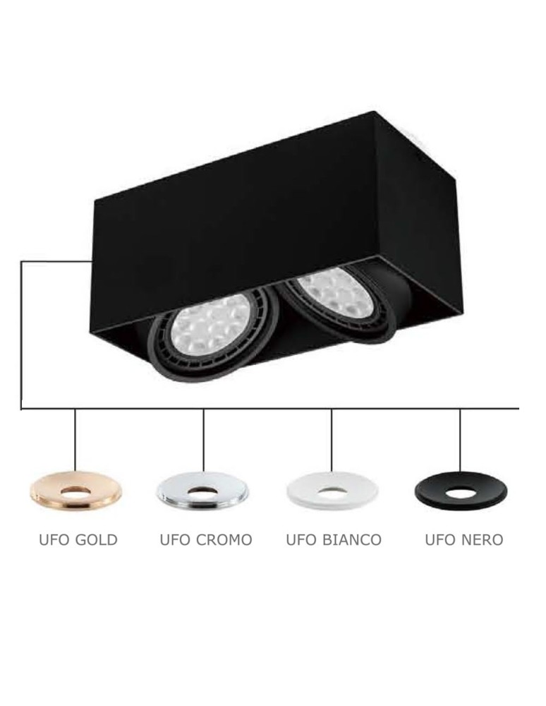 Oprawy sufitowe na wymienne źródło światła - Orlicki Design Cardi II Nero / Ufo Nero 2xGU10 230V Czarny mat - produkt kolory-swiatla.pl 1