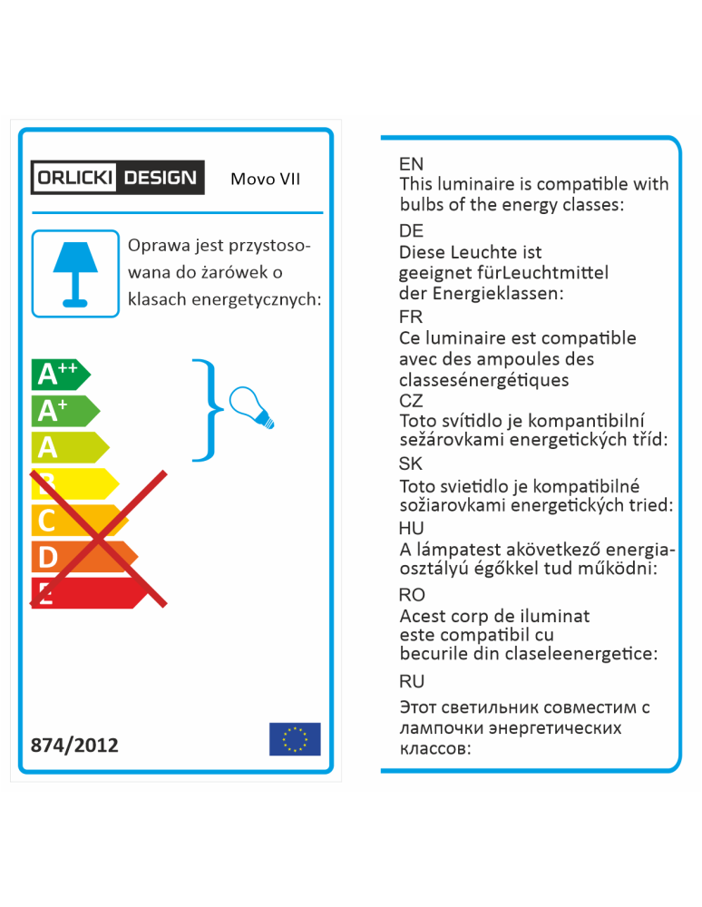 Orlicki Design Movo VII 7xG9 Czarny/Biały mleczny