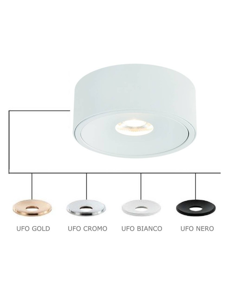 Oprawy sufitowe na wymienne źródło światła - Orlicki Design Neo Bianco Slim Led / Ufo Cromo 1x10W LED 3000K 230V Biały mat/Chrom - produkt kolory-swiatla.pl 1