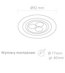 Lampy podtynkowe - oczka - Orlicki Design Pio LED Alluminio 3x1W LED 3000K 230V - product 2