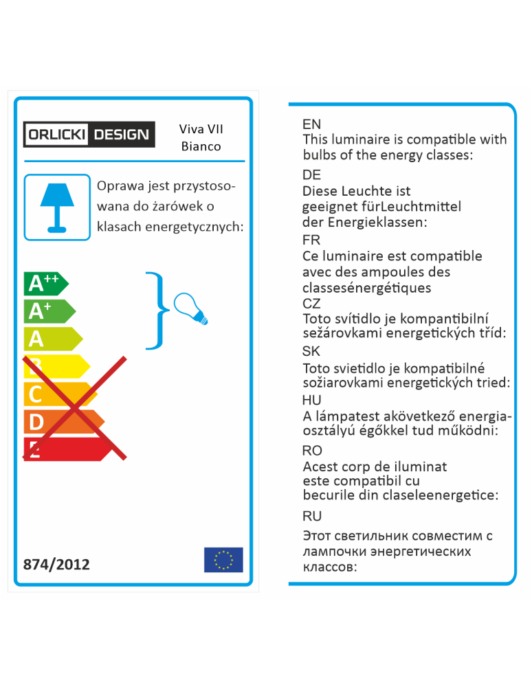 Orlicki Design Viva VII Bianco 7xG9 Biały