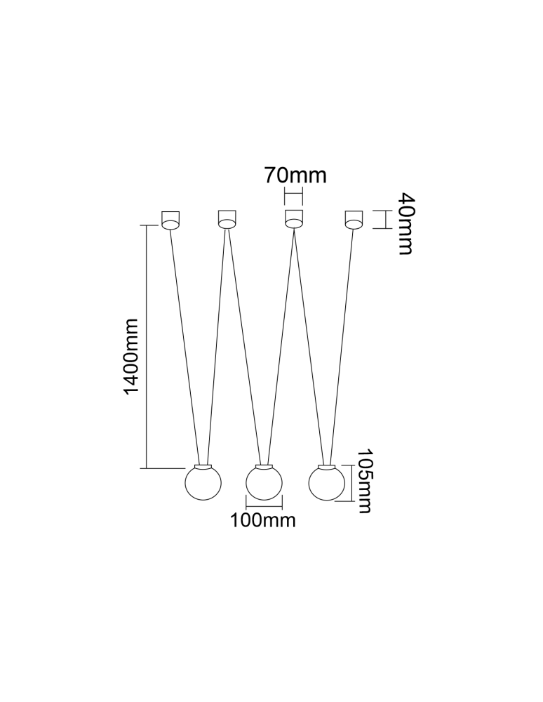 Orlicki Design Movo III 3xG9 Czarny/Biały mleczny