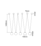 Lampy wiszące designerskie - Orlicki Design Movo V 5xG9 Czarny mat/Biały mleczny - product 2