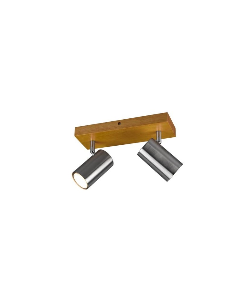 Lampy sufitowe reflektory - Trio Marley Reflektor 2xGU10 max 35W Nikiel Mat 812400207 - produkt kolory-swiatla.pl 1