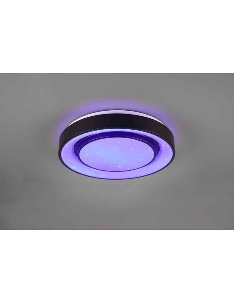 Lampy sufitowe - RL Mona RGBW Sufitowa 1xLED max 20W 2400lm RGBW+3000-6000K Czarny Mat R65041032 - product kolory-swiatla.pl 4