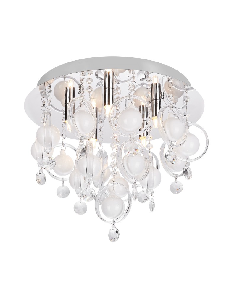 Lampy sufitowe z kryształami - Zuma Line GRESSA Lampa Sufitowa Chrom 5xG9 19031-M - produkt kolory-swiatla.pl 1