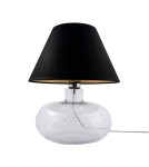 Lampy stołowe z abażurem - Zuma Line stołowa MERSIN transparentna podstawa abażur czarno złoty 1xE27 5514BKGO - produkt 2