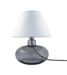 Lampy stołowe z abażurem - Zuma Line stołowa MERSIN transparentno grafitowa podstawa abażur biały 1xE27 5515WH - produkt 2
