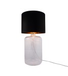 Lampy stołowe z abażurem - Zuma Line stołowa AMARSA transparentna podstawa abażur czarno złoty 1xE27 5508BKGO - produkt 1