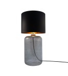 Lampy stołowe z abażurem - Zuma Line stołowa AMARSA transparentno grafitowa podstawa abażur czarno złoty 1xE27 5511BKGO - produkt 1