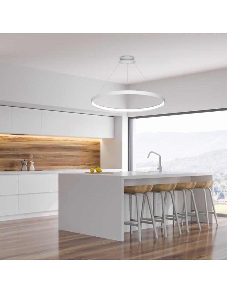 Zuma Line Wisząca Circle LED 50W 3000K śr 78cm dł. linek 250cm LA0716/1 - WH