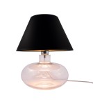 Lampy stołowe z abażurem - Zuma Line stołowa MERSIN transparentna podstawa abażur czarno złoty 1xE27 5514BKGO - produkt 1